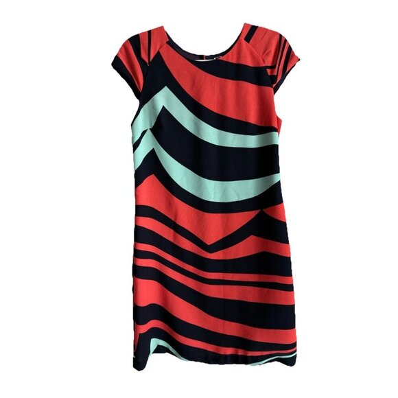 Julian Taylor Women’s Size 6 Vibrant Animal Print Color Block Cocktail Dress - Picture 1 of 15